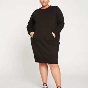 UNIVERSAL STANDARD | BREE CREW NECK SWEATSHIRT DRESS | BLACK | NWT | SZ: 18/20